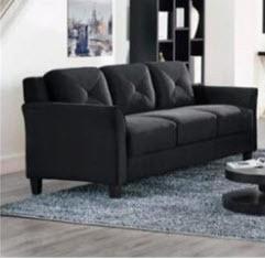 Lifestyle Solutions - Harrtford KD Sofa Microfibre - Blk - CC-HRF-KS3-M26-BK-VA