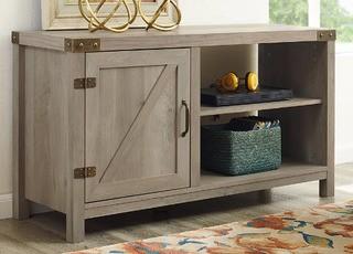 Walker Edison - 44" Barn Door Console - Grey Wash - W44BD1DGW