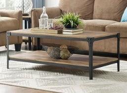 Walker Edison - Angle Iron Rustic Wood Coffee Table - C46AICTBW