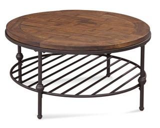 Bassett Mirror Emery Distressed Round Cocktail Table