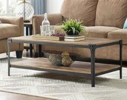 Walker Edison - Angle Iron Rustic Wood Coffee Table - C46AICTBW