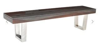 Coast to Coast Imports Cosmopolitan Stainless Steel Base Dining Bench