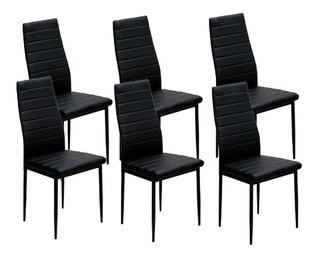 IDS Home Dining Chairs with Cushion High Back Support -  PK18430BK6 - Blk - Set of 6
