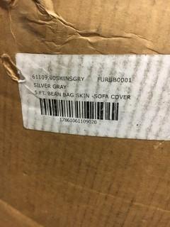 Bean Bag Chair - Pouf - Silver Grey 5' 