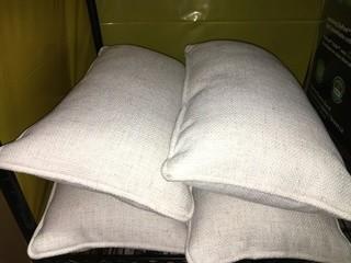 4 Throw Pillows, Beige , 11x19"