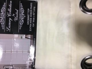 3 Sets Of Sheer Curtains, Natural, 104Wx63L"