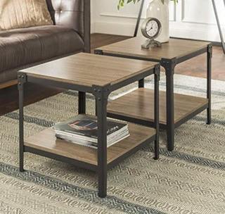 Walker Edison End Table - Driftwood - Set of 2