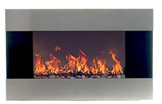 Northwest 80-EF421S Electric Fireplace with Wall Mount and Remote, Stainless Steel