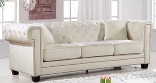 Willa Arlo Interiors Hilaire Chesterfield Sofa Cream