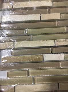 (5) Boxes Glass Mosaic Tile, 12x12" Glass Mosaic Tile -Brown-Approx 50 SQ FT (CB-2019)