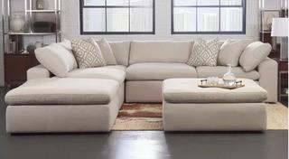Kadence Reversible Modular Sectional with Ottoman-Dirty, As Is