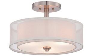 Demby 3-Light Semi Flush Mount, Brushed Nickel