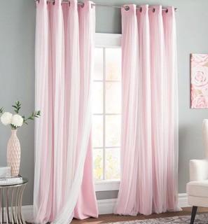 Rosdorf Park Brockham Solid Blackout Thermal Grommet Curtain Panels (ROSP5467_24386933_24386928)Pink, 52x96"