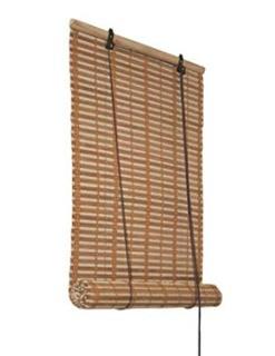 ALEKO BBL23X64BR Light Brown Bamboo Roman Wooden Roll Up Blinds Light Filtering Shades Privacy Drape 23 X 64 Inches