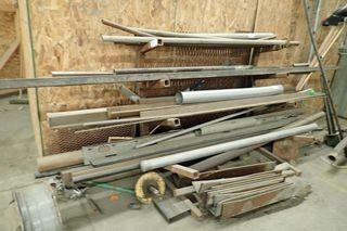 Lot of Single Sided Cantilever Rack w/ Contents.