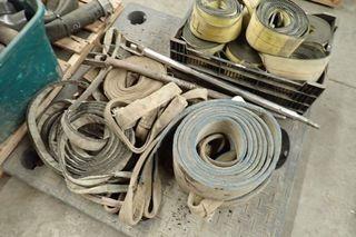 Lot of Nylon Trailer Tie Down Straps. 