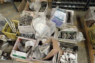 Lot of Sprinkler Heads, Brass Fittings, PVC Elbows, Fittings, etc. 