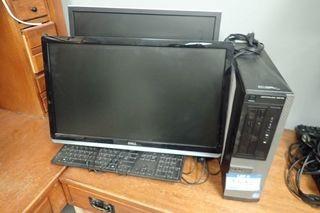 Lot of Dell OptiPlex 3010 Intel Core i5 Desktop Computer, 2 Dell Flatscreen Monitors, and Keyboard. **NOTE: MISSING POWERCORDS**