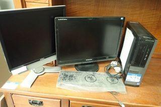 Lot of Dell OptiPlex 3010 Intel Core i5 Desktop Computer, Dell Flatscreen Monitor, Samsung Flatscreen Monitor and Keyboard. **NOTE: MISSING POWERCORDS**