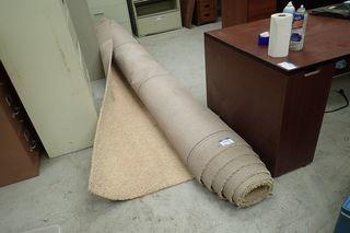 Roll of Beige Carpet. 