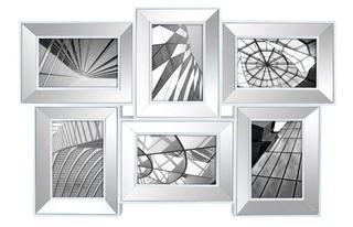 Kiera Grace Nora Mirrored Collage Frame, 15-Inch by 22-Inch, White-Damaged Mirror 