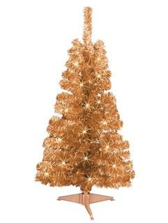 Jeco 4' Champagne Artificial Christmas Tree with 70 Clear Lights
