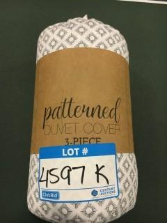 Patterned Duvet Cover Set, 3 Piece, Queen