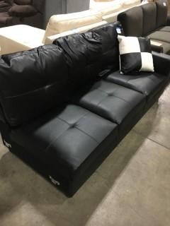 Faux Leather Sofa, Missing Chase, Black