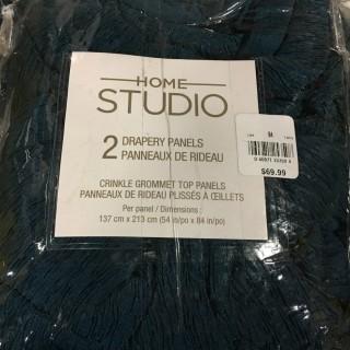 Home Studio 2 Crinkle Grommet Panels, 54x84"