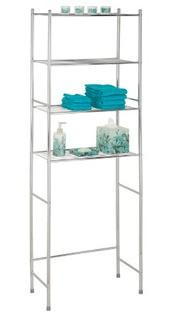 Honey-Can-Do International BTH-05281 4-Tier Metal Bathroom Shelf Space Saver, 24.02x11.02x67.72-Inch, Chrome