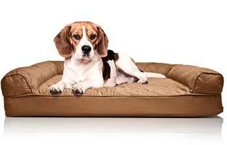 Bernice Quilted Orthopedic Sofa-Style Dog Bed, Warm Brown, 30x20"