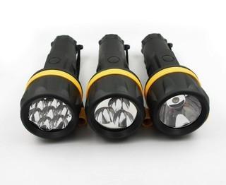 Lot of (2) New 3 Pcs LED Shockproof Flashlights PF013 