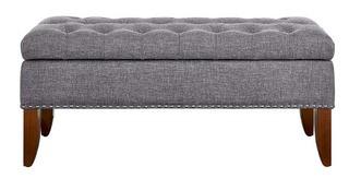 Mortensen Upholstered Storage Bench, Grey