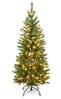 National Tree 4 1/2 Foot Hinged Kingswood Fir Pencil Tree with 150 Clear Lights, CSA (KW7-300C-45)