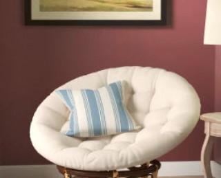 Papasan Lounge Chair, Off White Cushion 
