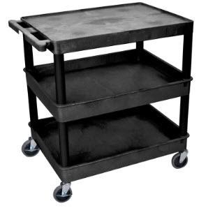 Flat Top and Tub Middle/Bottom Shelf Utility Cart
