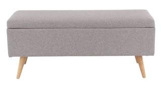 Deco 79 38397 Modern Wood and Polyester Storage Bench 16" W x 18" H Gray, Brown