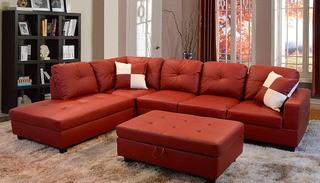Maumee Sectional with Ottoman, Red
