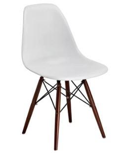 Mohnton Solid Back Side Chair, White/Walnut, Set Of 2