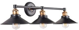 Andante LED Industrial 3 Light Wall Sconce - Black with Antique Brass - Linea di Liara LL-WL437-AB