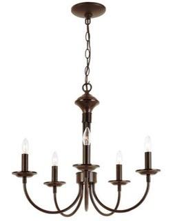 Trans Globe Rubbed Oil Bronze 5-Light Chandelier 9015ROB