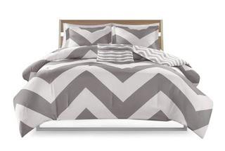 Banneker Reversible Comforter Set, Queen, Grey