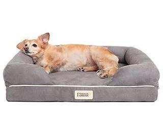 Inverness Pet Couch Bolster with Solid Memory Foam, Grey, 25x20"