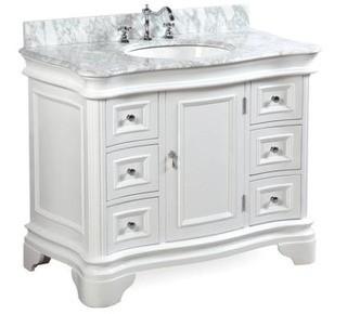 Katherine 42" Single Bathroom Vanity Set, Carrara/White