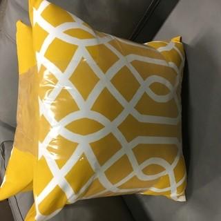 Indoor/Outdoor Throw Pillows, 2PK, Yellow, 16x16"