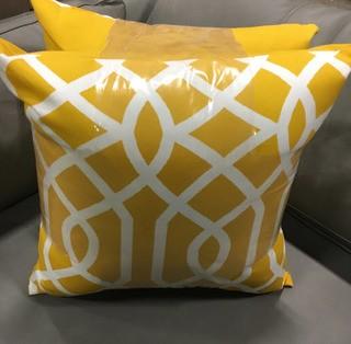 Indoor/Outdoor Throw Pillows, 2PK, Yellow, 16x16"