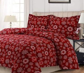 Fay Snowflake Flannel Sheet Set, Full