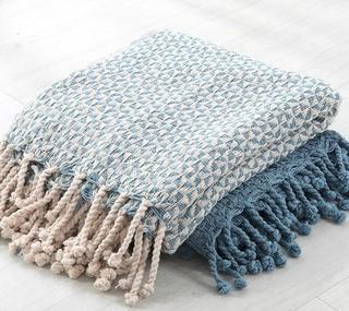 Amrapur Overseas | Picasso 100% Cotton 2 Pack Throw Blanket (Blue Fog)