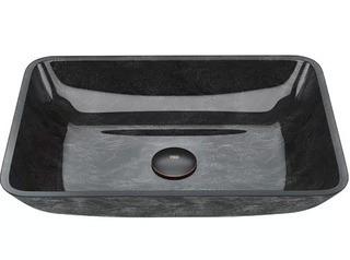 Vigo Glass Rectangular Vessel Bathroom Sink 17.875'' L x 13'' W x 4'' D