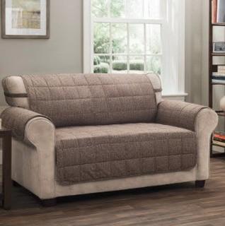 T-Cushion Loveseat Slipcover, Natural